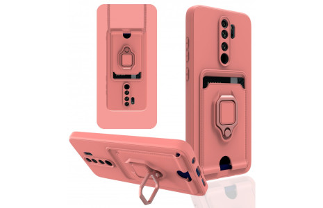 Newface Xiaomi Redmi Note 8 Pro Kılıf Zuma Kartvizitli Yüzüklü Silikon - Pembe