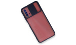 Newface Xiaomi Redmi Note 9 4G Kılıf Palm Buzlu Kamera Sürgülü Silikon - Lacivert