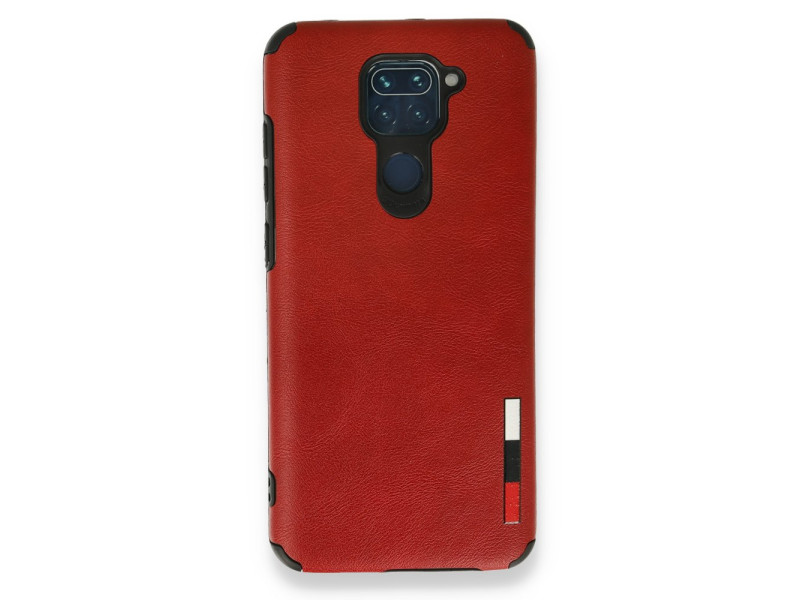 Newface Xiaomi Redmi Note 9 Kılıf Loop Deri Silikon - Kırmızı
