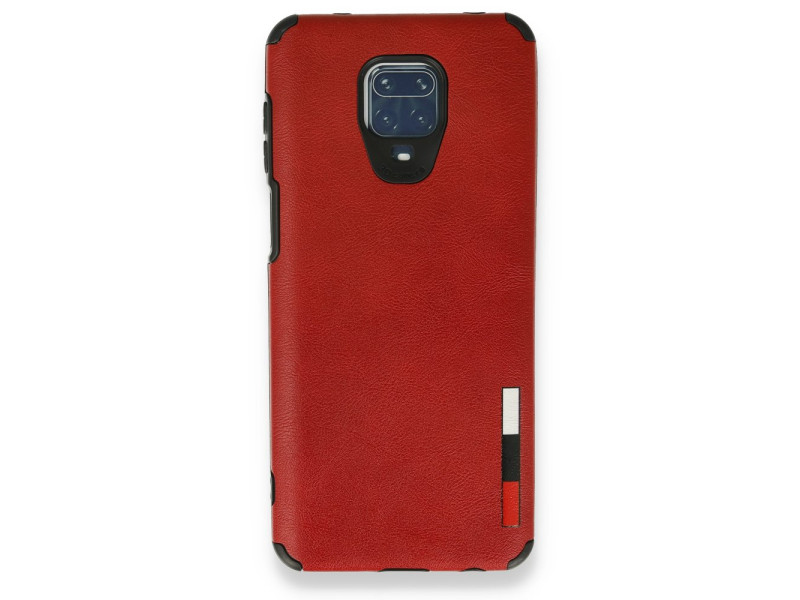 Newface Xiaomi Redmi Note 9 Pro Kılıf Loop Deri Silikon - Kırmızı