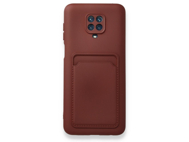 Newface Xiaomi Redmi Note 9S Kılıf Kelvin Kartvizitli Silikon - Bordo