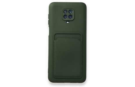 Newface Xiaomi Redmi Note 9S Kılıf Kelvin Kartvizitli Silikon - Koyu Yeşil