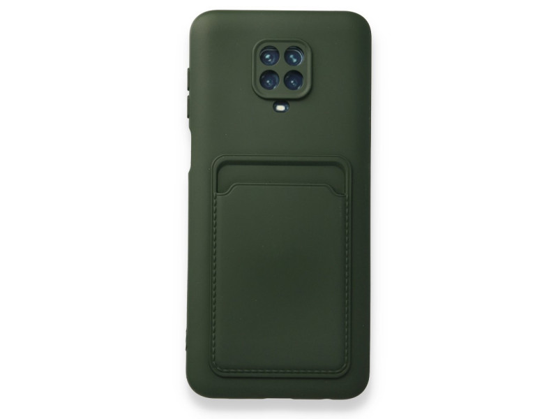 Newface Xiaomi Redmi Note 9S Kılıf Kelvin Kartvizitli Silikon - Koyu Yeşil