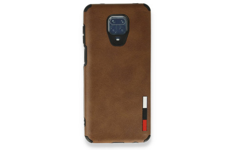 Newface Xiaomi Redmi Note 9S Kılıf Loop Deri Silikon - Kahverengi