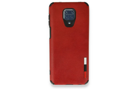Newface Xiaomi Redmi Note 9S Kılıf Loop Deri Silikon - Kırmızı