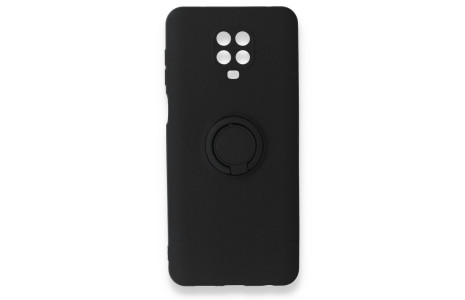 Newface Xiaomi Redmi Note 9S Kılıf Viktor Yüzüklü Silikon - Siyah