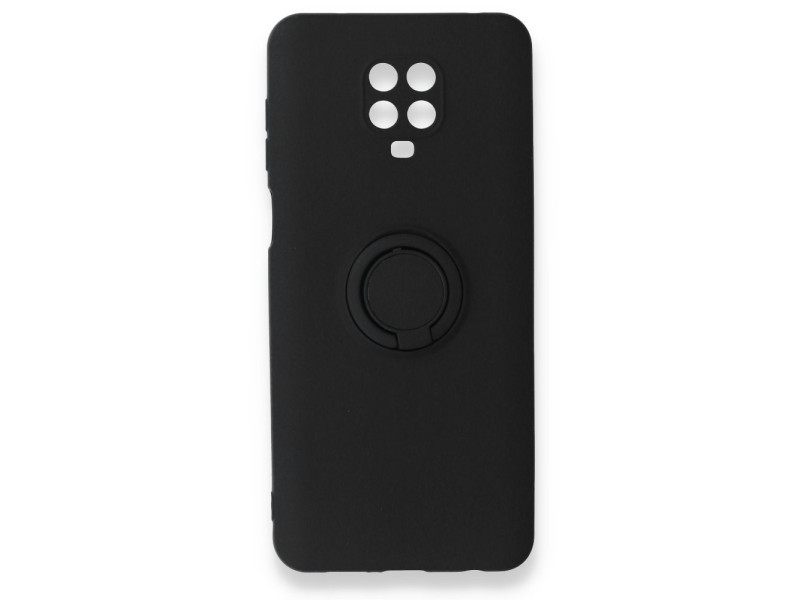 Newface Xiaomi Redmi Note 9S Kılıf Viktor Yüzüklü Silikon - Siyah