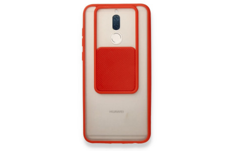 Newface Huawei Mate 10 Lite Kılıf Palm Buzlu Kamera Sürgülü Silikon - Kırmızı