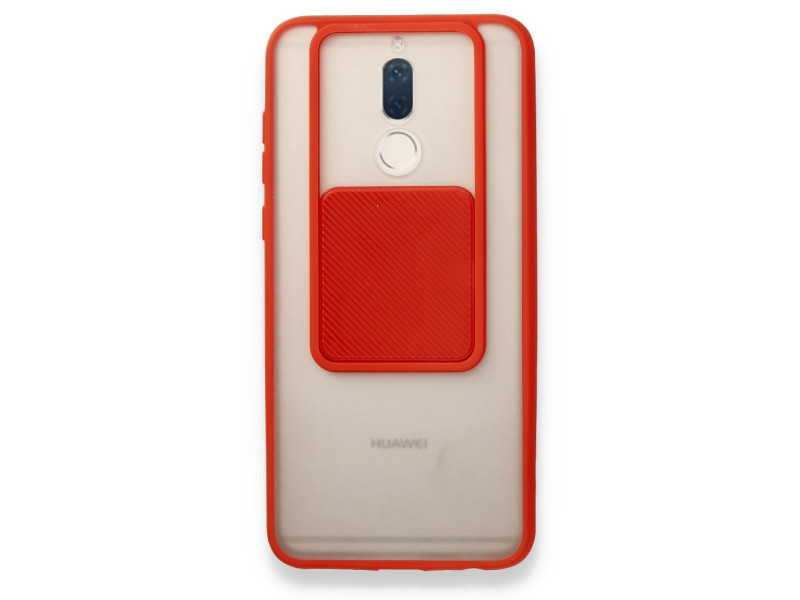 Newface Huawei Mate 10 Lite Kılıf Palm Buzlu Kamera Sürgülü Silikon - Kırmızı