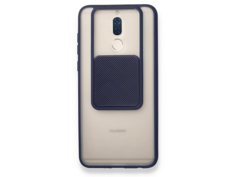 Newface Huawei Mate 10 Lite Kılıf Palm Buzlu Kamera Sürgülü Silikon - Lacivert