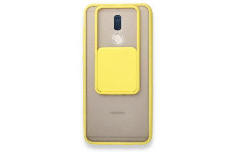 Newface Huawei Mate 10 Lite Kılıf Palm Buzlu Kamera Sürgülü Silikon - Sarı
