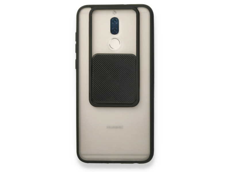 Newface Huawei Mate 10 Lite Kılıf Palm Buzlu Kamera Sürgülü Silikon - Siyah