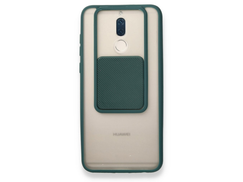 Newface Huawei Mate 10 Lite Kılıf Palm Buzlu Kamera Sürgülü Silikon - Yeşil