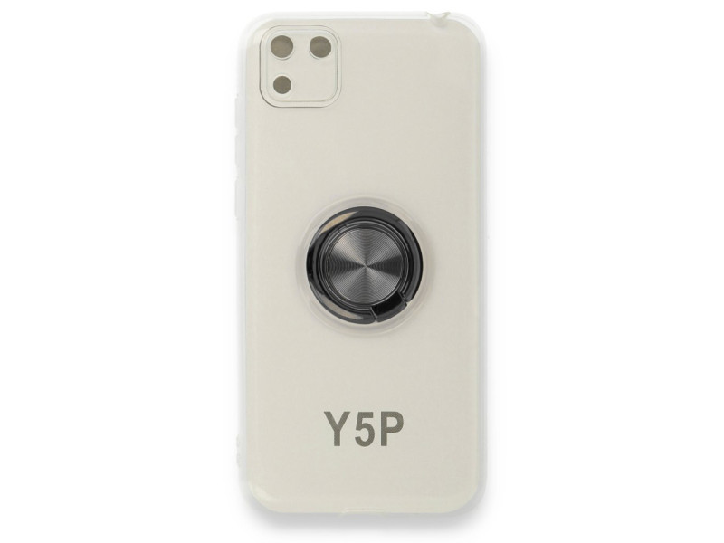 Newface Huawei Y5P Kılıf Gros Yüzüklü Silikon - Siyah