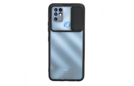 Newface İnfinix Hot 10T Kılıf Palm Buzlu Kamera Sürgülü Silikon - Siyah