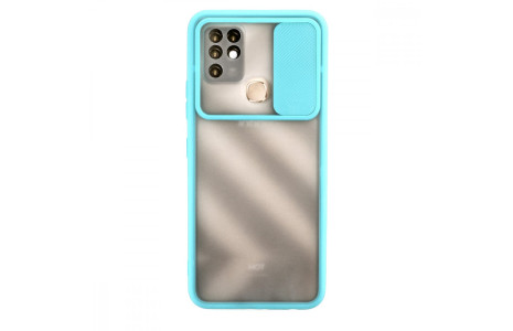 Newface İnfinix Hot 10T Kılıf Palm Buzlu Kamera Sürgülü Silikon - Turkuaz