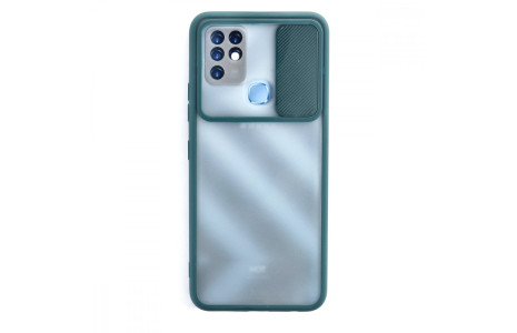 Newface İnfinix Hot 10T Kılıf Palm Buzlu Kamera Sürgülü Silikon - Yeşil