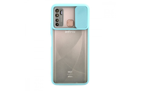 Newface İnfinix Hot 9 Kılıf Palm Buzlu Kamera Sürgülü Silikon - Turkuaz