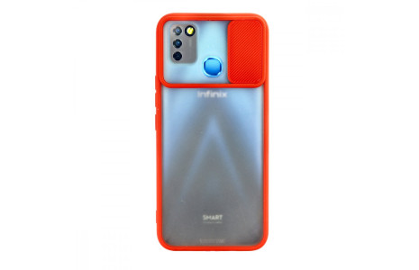 Newface İnfinix Smart 5 Kılıf Palm Buzlu Kamera Sürgülü Silikon - Kırmızı