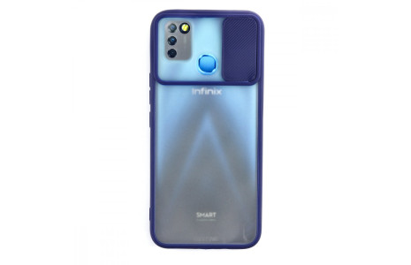 Newface İnfinix Smart 5 Kılıf Palm Buzlu Kamera Sürgülü Silikon - Lacivert