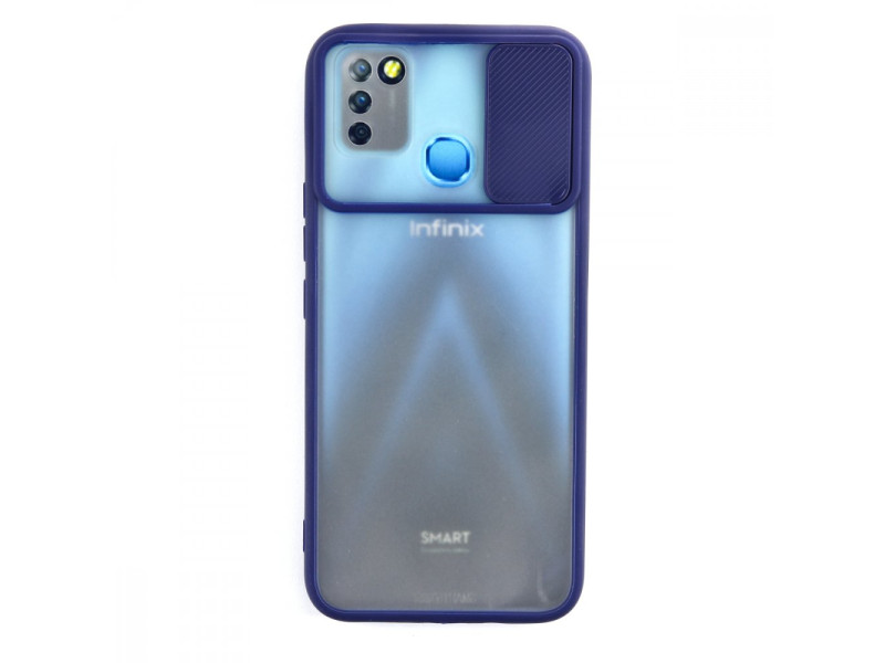 Newface İnfinix Smart 5 Kılıf Palm Buzlu Kamera Sürgülü Silikon - Lacivert