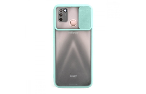 Newface İnfinix Smart 5 Kılıf Palm Buzlu Kamera Sürgülü Silikon - Turkuaz