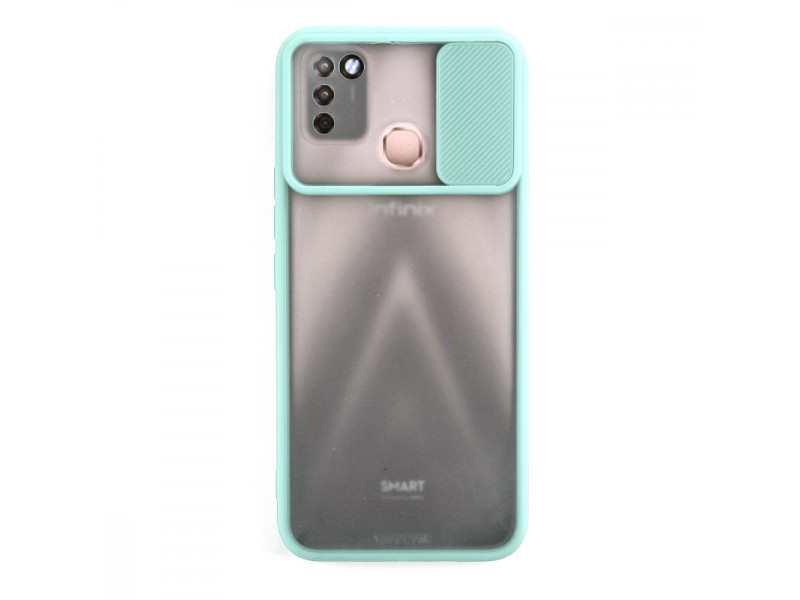 Newface İnfinix Smart 5 Kılıf Palm Buzlu Kamera Sürgülü Silikon - Turkuaz