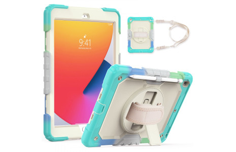 Newface iPad 10.2 (7.nesil) Kılıf Tablet Rainbow Kapak - Turkuaz