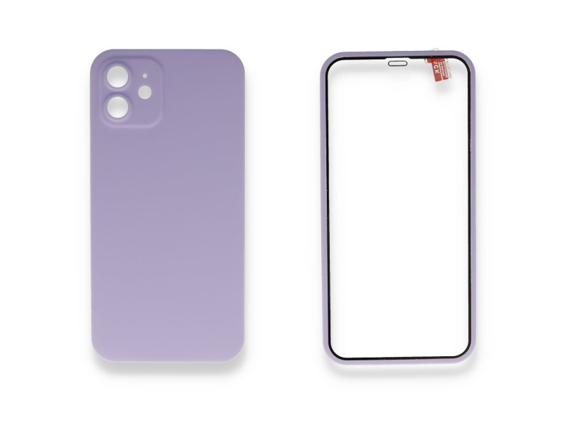 Newface iPhone 11 Kılıf 360 Full Body Silikon Kapak - Lila