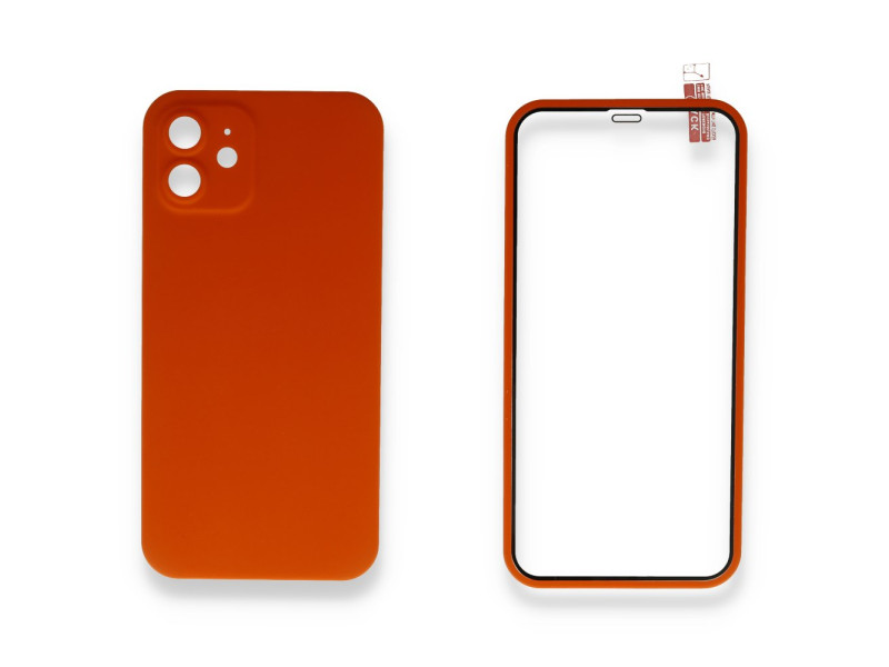 Newface iPhone 11 Kılıf 360 Full Body Silikon Kapak - Turuncu