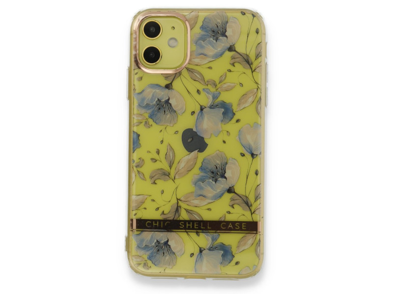 Newface iPhone 11 Kılıf Çiçekli Silikon - Lila