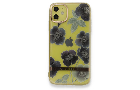 Newface iPhone 11 Kılıf Çiçekli Silikon - Mor