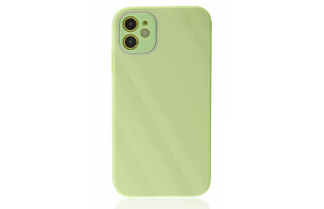 Newface iPhone 12 Kılıf Glass Kapak - Açık Yeşil