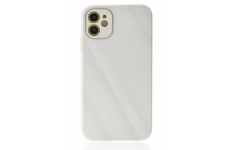 Newface iPhone 12 Kılıf Glass Kapak - Beyaz