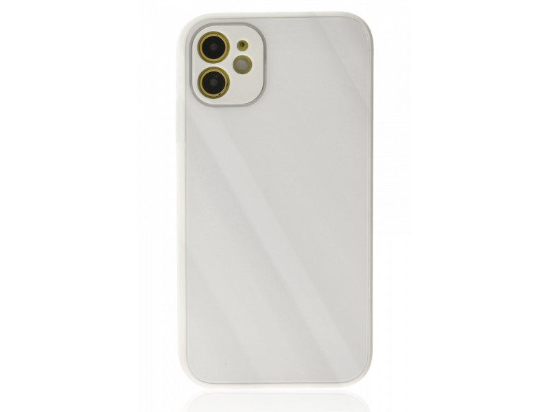 Newface iPhone 12 Kılıf Glass Kapak - Beyaz