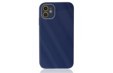 Newface iPhone 12 Kılıf Glass Kapak - Lacivert