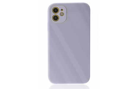 Newface iPhone 12 Kılıf Glass Kapak - Lila