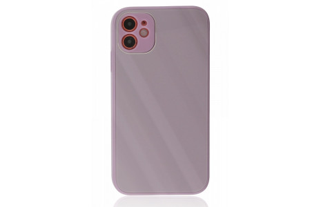 Newface iPhone 12 Kılıf Glass Kapak - Mor