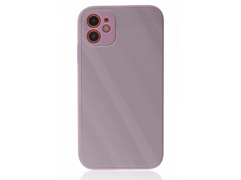 Newface iPhone 12 Kılıf Glass Kapak - Mor