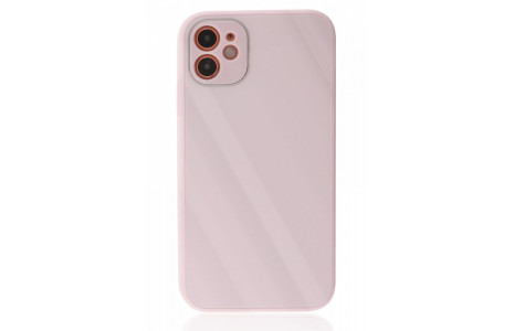 Newface iPhone 12 Kılıf Glass Kapak - Pembe