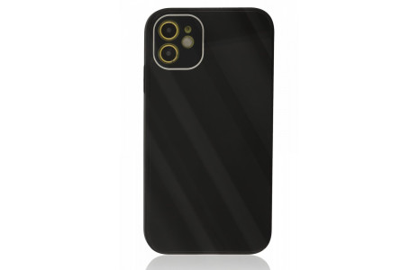 Newface iPhone 12 Kılıf Glass Kapak - Siyah