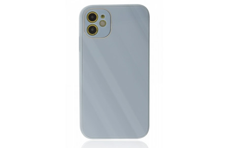Newface iPhone 12 Kılıf Glass Kapak - Sky Blue
