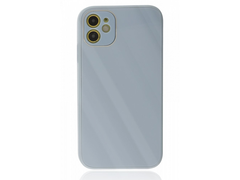Newface iPhone 12 Kılıf Glass Kapak - Sky Blue
