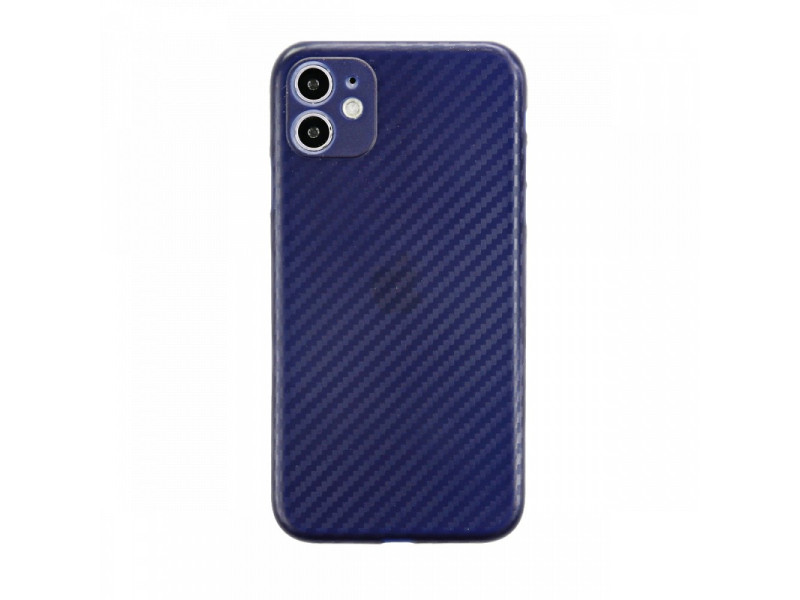 Newface iPhone 11 Kılıf Karbon PP Silikon - Mavi