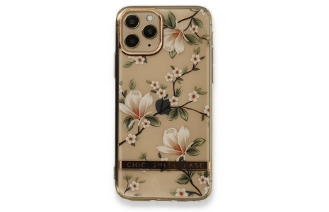 Newface iPhone 11 Pro Kılıf Çiçekli Silikon - Gümüş