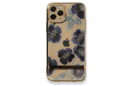 Newface iPhone 11 Pro Kılıf Çiçekli Silikon - Mor
