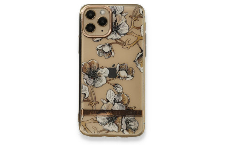 Newface iPhone 11 Pro Kılıf Çiçekli Silikon - Pudra