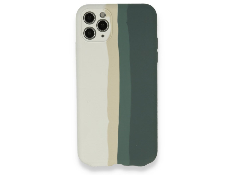 Newface iPhone 11 Pro Kılıf Ebruli Lansman Silikon - Beyaz-Gri
