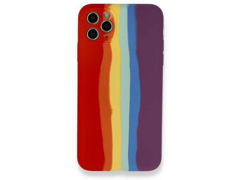 Newface iPhone 11 Pro Kılıf Ebruli Lansman Silikon - Kırmızı-Mor