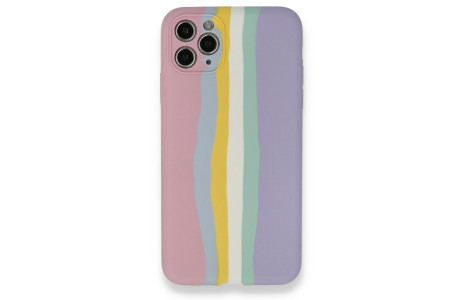 Newface iPhone 11 Pro Kılıf Ebruli Lansman Silikon - Pembe-Lila